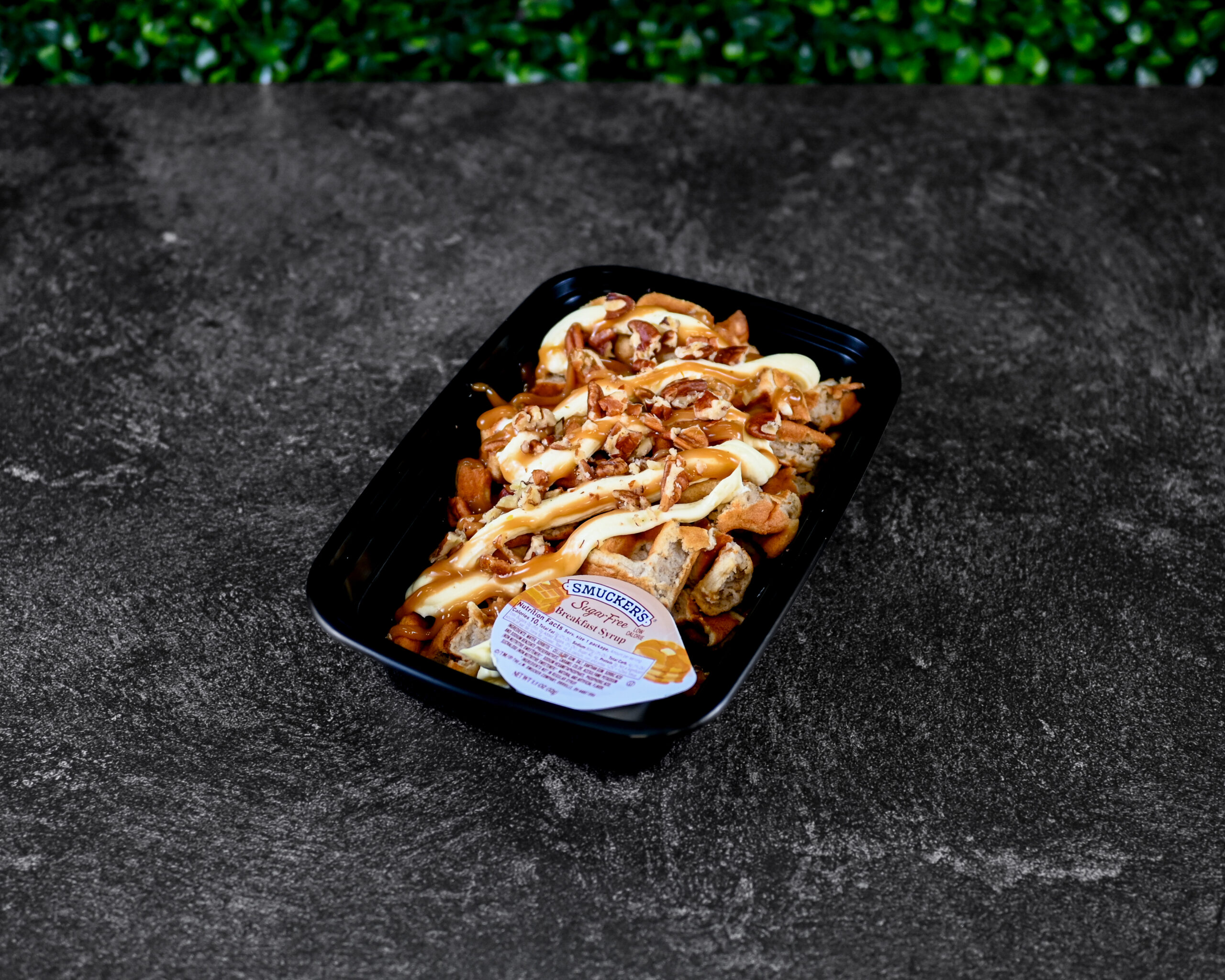 BANANA FOSTER PROTEIN WAFFLES